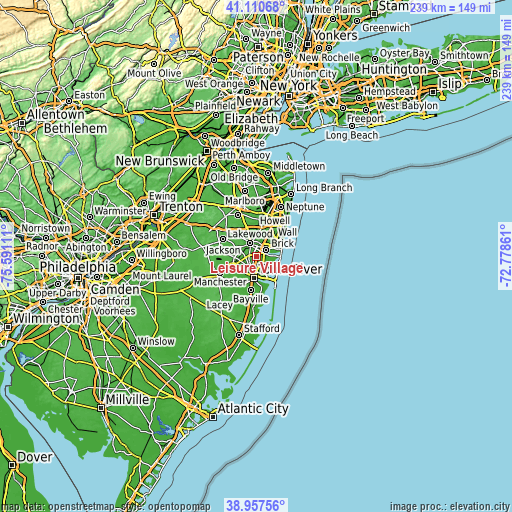 Topographic map of Leisure Village