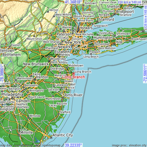 Topographic map of Long Branch