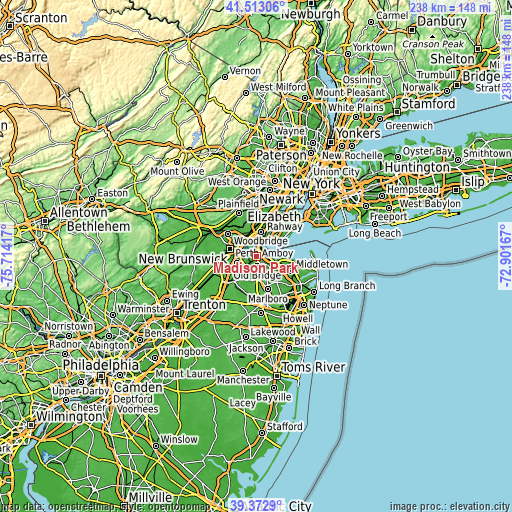 Topographic map of Madison Park