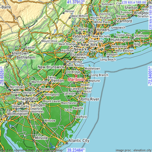 Topographic map of Marlboro