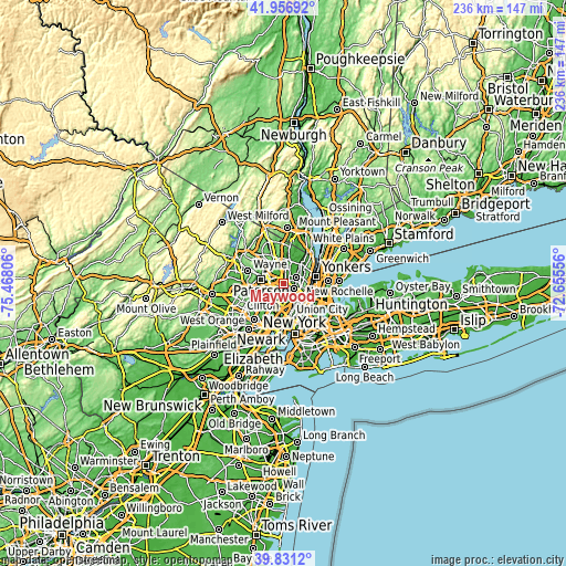 Topographic map of Maywood