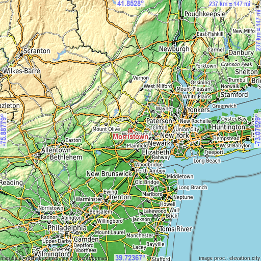 Topographic map of Morristown