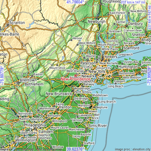 Topographic map of New Providence