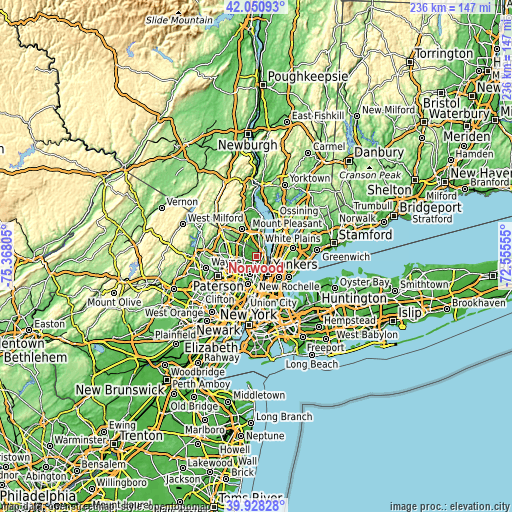 Topographic map of Norwood