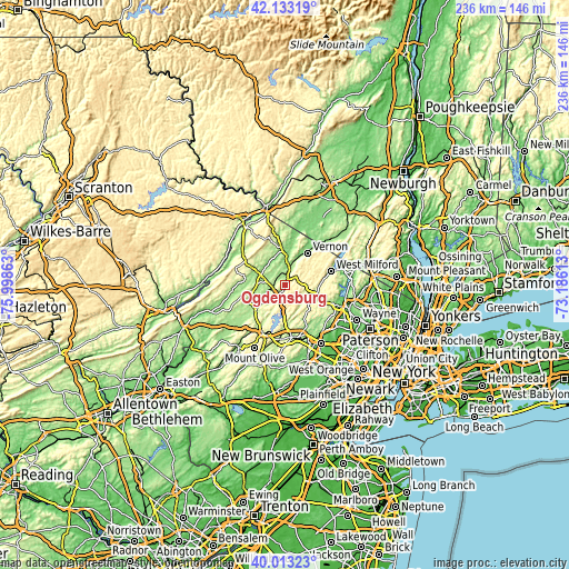 Topographic map of Ogdensburg