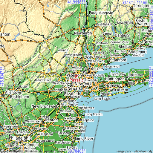 Topographic map of Passaic