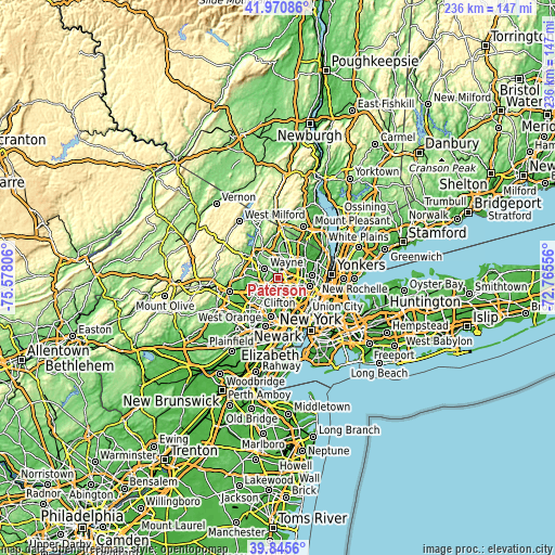 Topographic map of Paterson