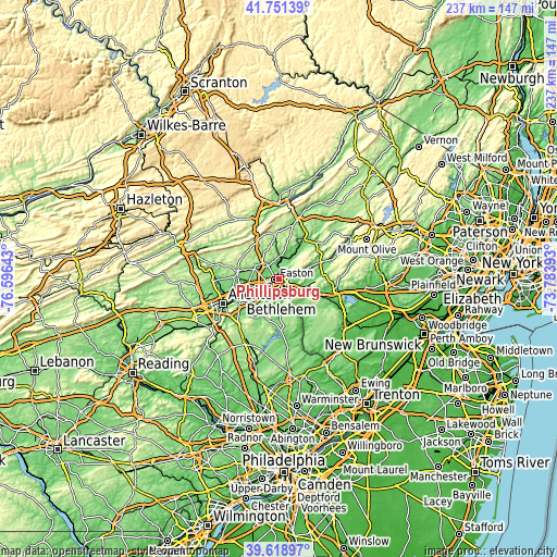 Topographic map of Phillipsburg