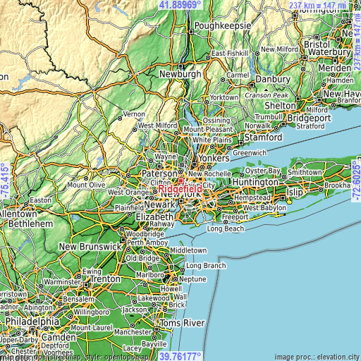 Topographic map of Ridgefield