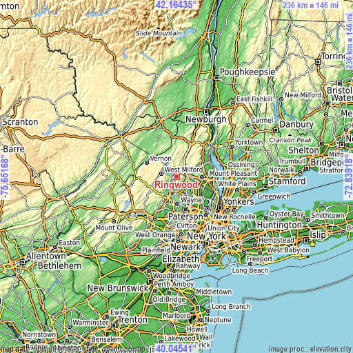 Topographic map of Ringwood