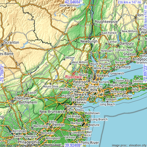 Topographic map of Riverdale