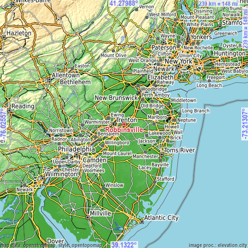 Topographic map of Robbinsville