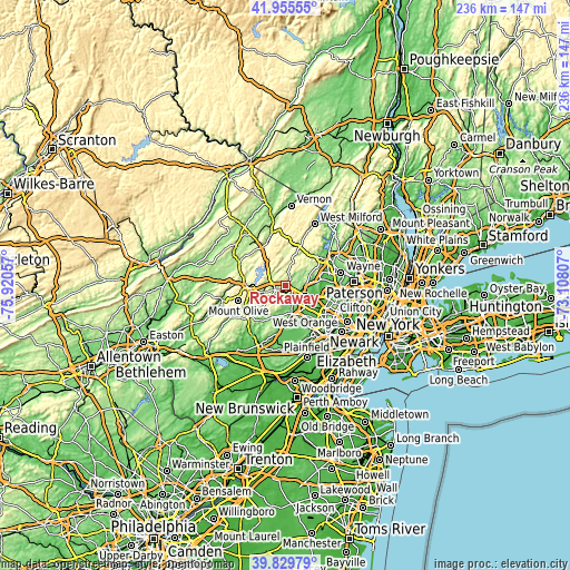 Topographic map of Rockaway