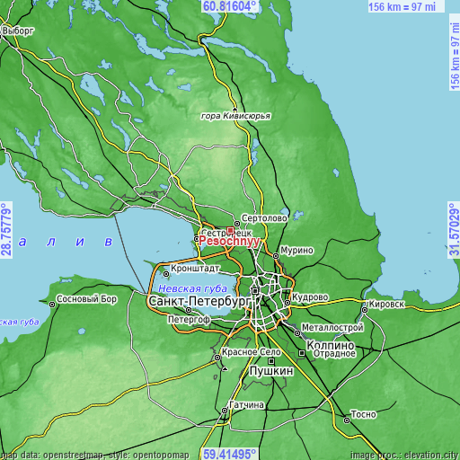 Topographic map of Pesochnyy