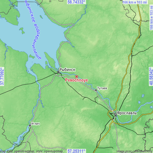 Topographic map of Pesochnoye
