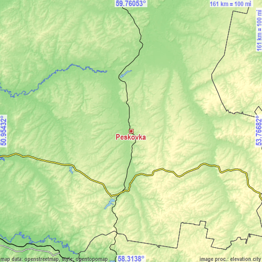 Topographic map of Peskovka