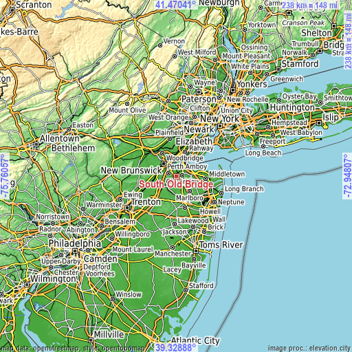 Topographic map of South Old Bridge