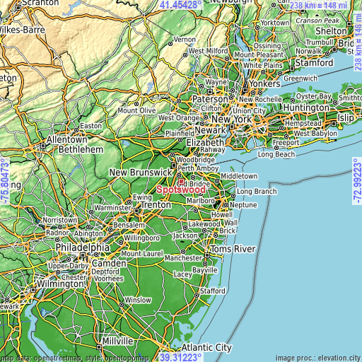 Topographic map of Spotswood