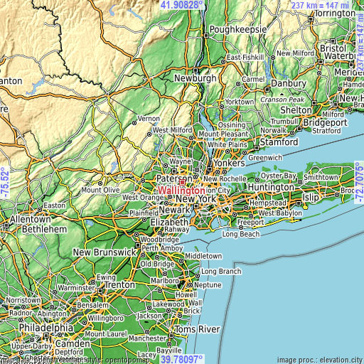 Topographic map of Wallington