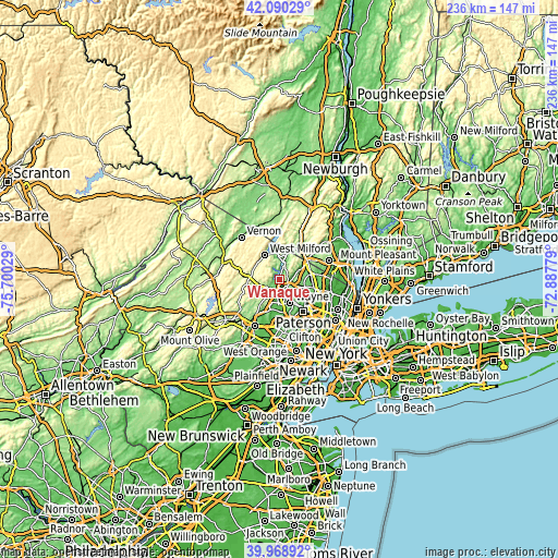 Topographic map of Wanaque