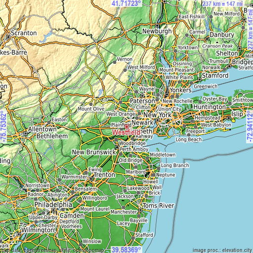 Topographic map of Westfield