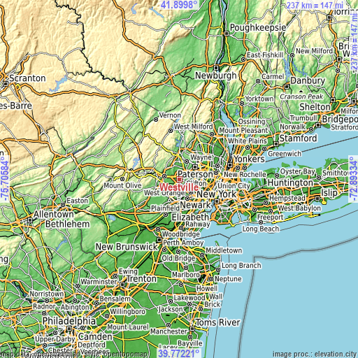 Topographic map of Westville