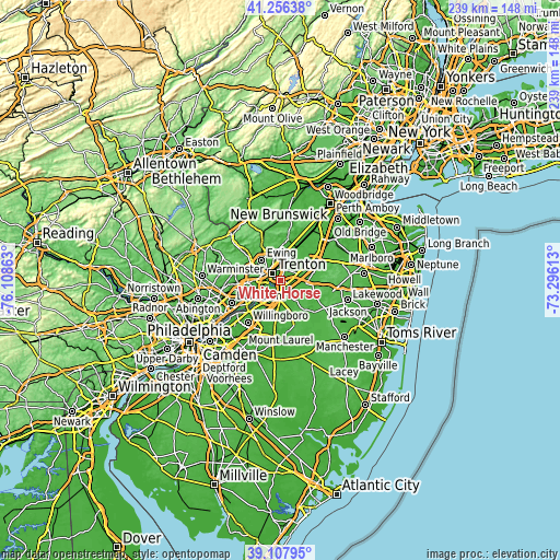 Topographic map of White Horse