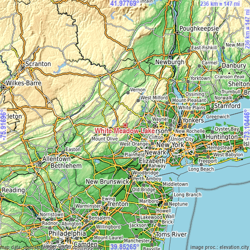 Topographic map of White Meadow Lake