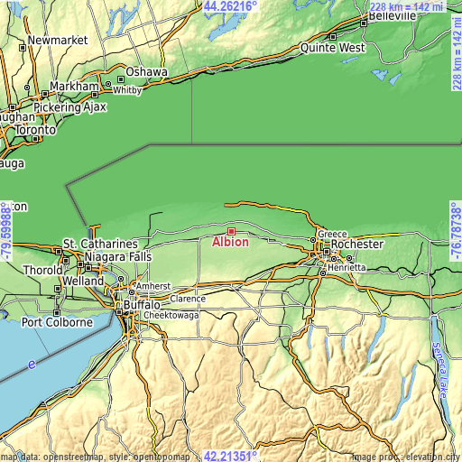 Topographic map of Albion