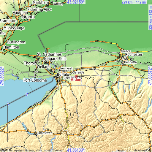 Topographic map of Alden