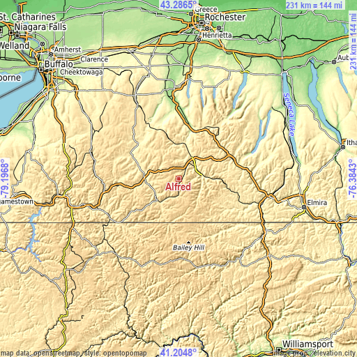 Topographic map of Alfred