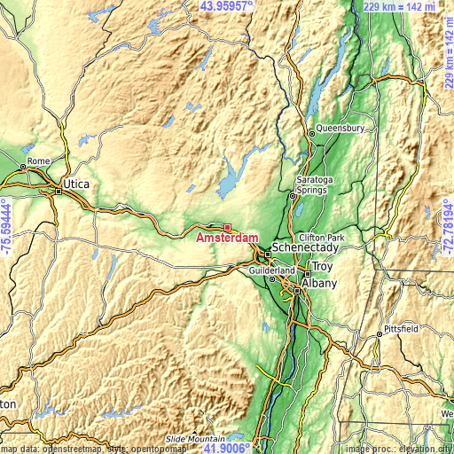 Topographic map of Amsterdam