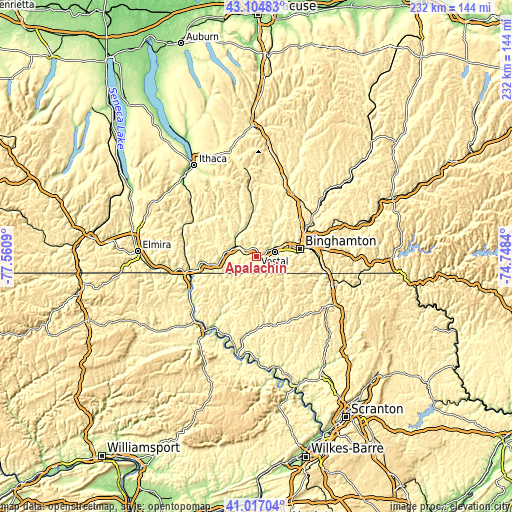 Topographic map of Apalachin