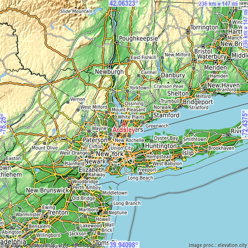 Topographic map of Ardsley