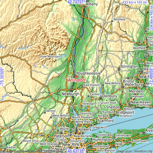 Topographic map of Arlington