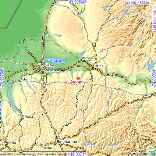 Topographic map of Augusta