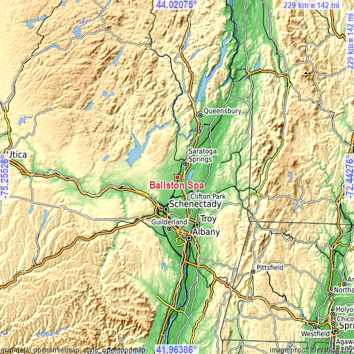 Topographic map of Ballston Spa