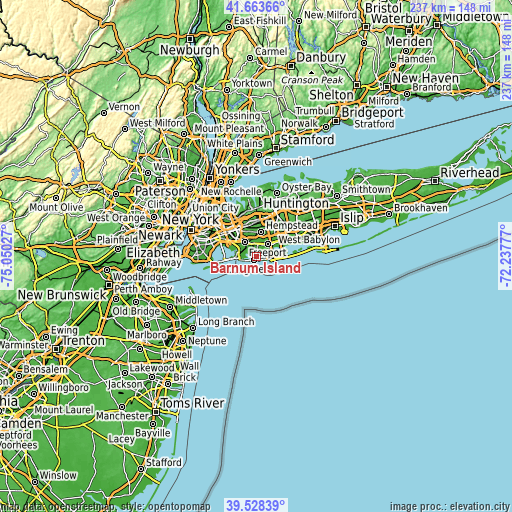 Topographic map of Barnum Island