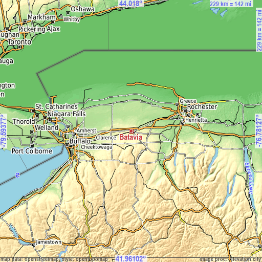 Topographic map of Batavia