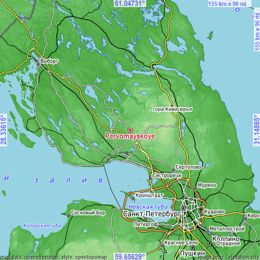 Topographic map of Pervomayskoye