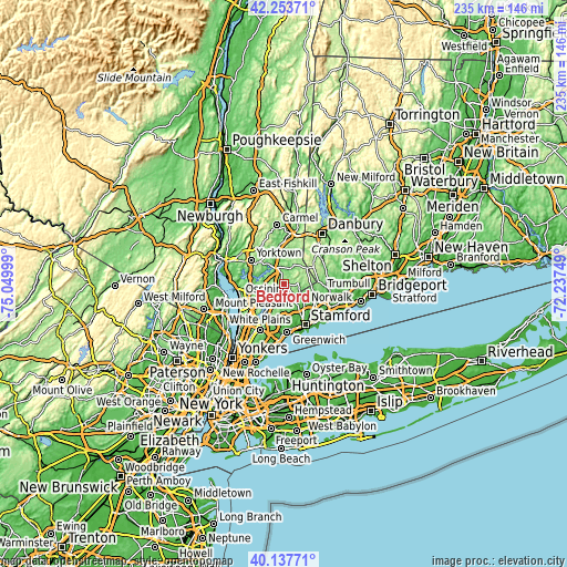 Topographic map of Bedford