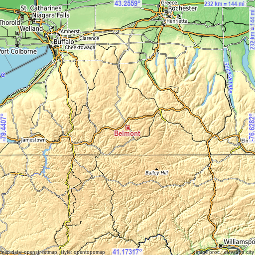 Topographic map of Belmont