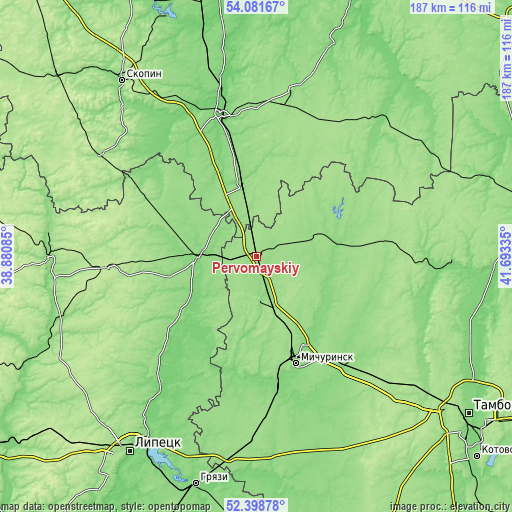 Topographic map of Pervomayskiy