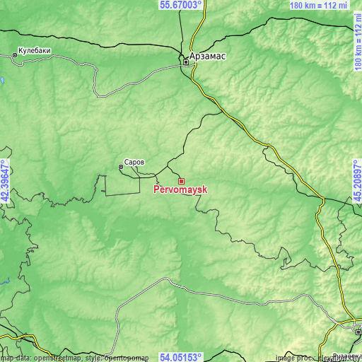 Topographic map of Pervomaysk