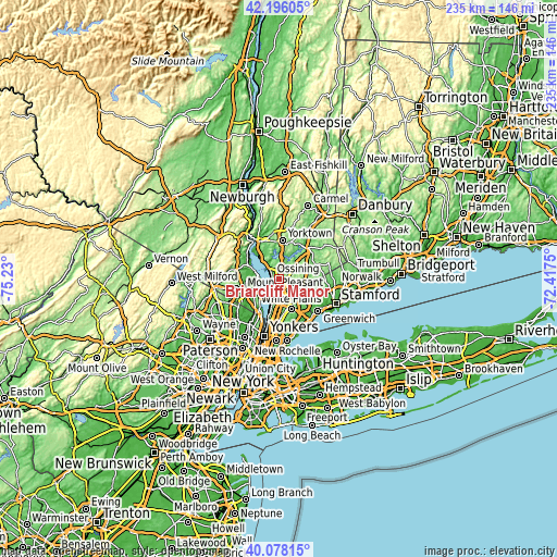 Topographic map of Briarcliff Manor