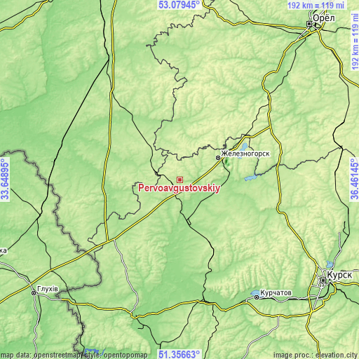 Topographic map of Pervoavgustovskiy