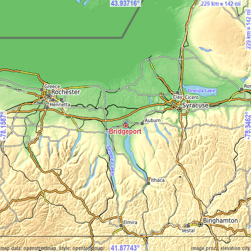 Topographic map of Bridgeport