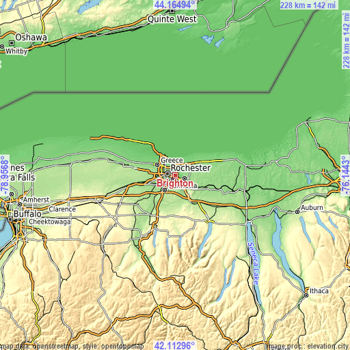 Topographic map of Brighton