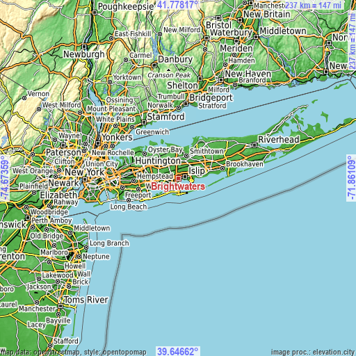 Topographic map of Brightwaters