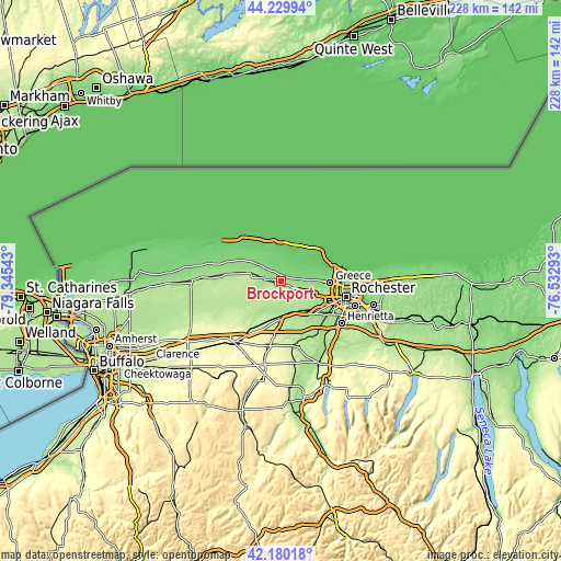 Topographic map of Brockport